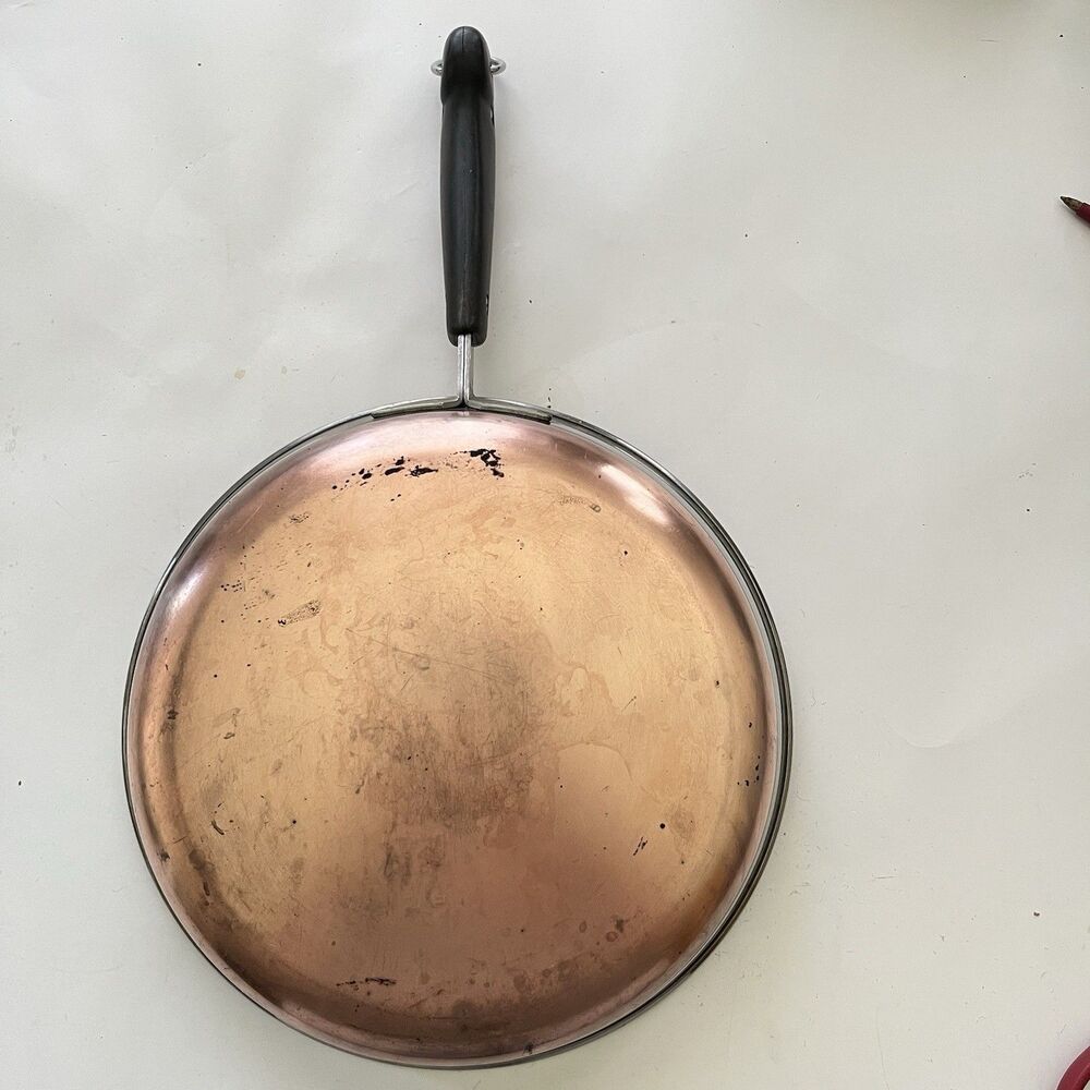 Vintage Revere Ware Copper Bottom 10 Inch Skillet No Lid